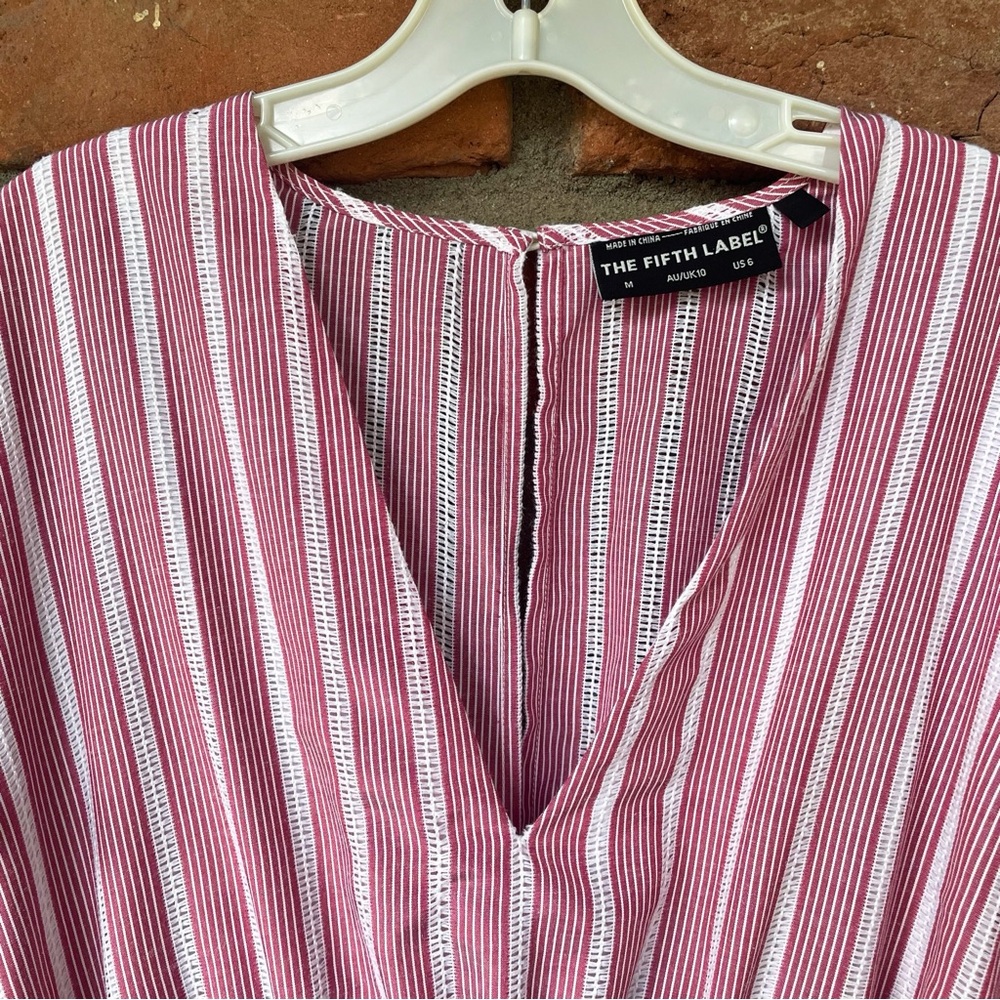 The Fifth Label Kite Stripe Red and White Striped Ruffles Dress Size Medium, 6 - Picture 4 of 16